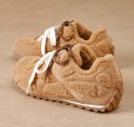 画像6: Women's Fur-trimmed leather lace-up platform sneakers  ファー付きレザー厚底レースアップスニーカー (6)