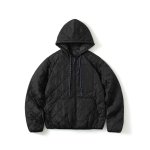 画像5: Short rib quilted hooded lightweight jacket ユニセックス 男女兼用 ショートリブキルティングフード付き軽量ジャケットコート (5)