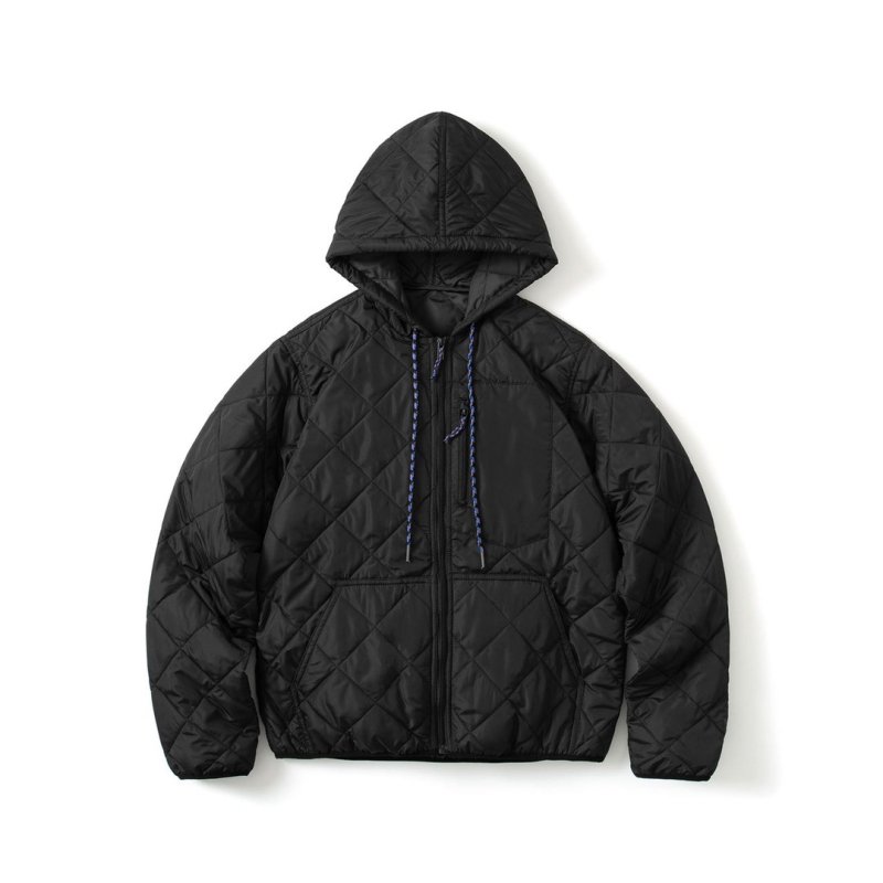 画像5: Short rib quilted hooded lightweight jacket ユニセックス 男女兼用 ショートリブキルティングフード付き軽量ジャケットコート (5)