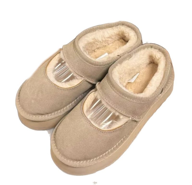 画像2: Bea Mary Jane platform sole boa-lined slip-on moccasins  メリージェーン厚底シープスキンスタイルボアスリッポンモカシン (2)