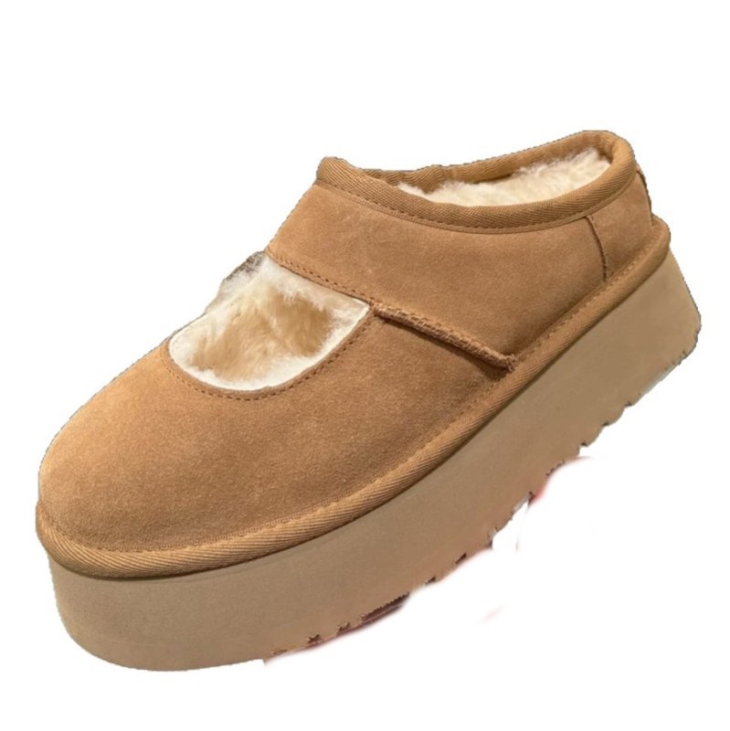 画像1: Bea Mary Jane platform sole boa-lined slip-on moccasins  メリージェーン厚底シープスキンスタイルボアスリッポンモカシン (1)