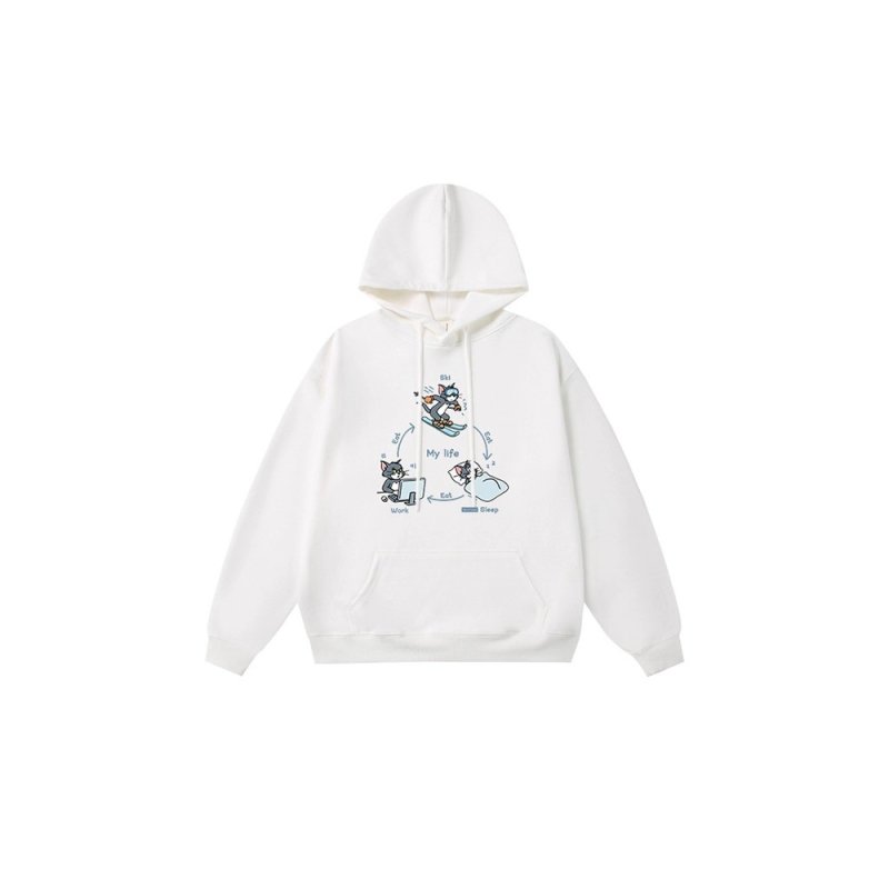 画像5: 3-point line Tom and Jerry print hoodie Sweat　 ユニセックス メンズ 男女兼用 3点ライントム＆ジェリープリントフーディ スウェット  (5)