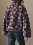 画像9: Floral print fleece jacket with zipper pockets　フリース花柄フラワージップアップジャケットコート (9)