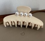 画像7: large size pearl hair clip Accessory　パール付きヘアーバレッタ ヘアークリップアクセサリー (7)