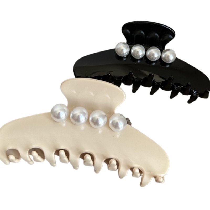 画像1: large size pearl hair clip Accessory　パール付きヘアーバレッタ ヘアークリップアクセサリー (1)