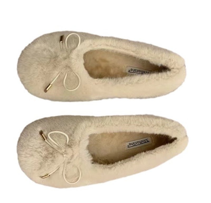 画像6: Women's Fluffy fur flat pumps　フワフワファー フラット パンプス シューズ  (6)