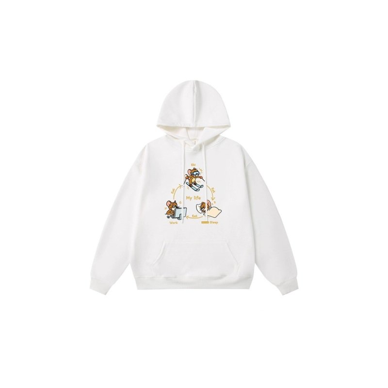 画像2: 3-point line Tom and Jerry print hoodie Sweat　 ユニセックス メンズ 男女兼用 3点ライントム＆ジェリープリントフーディ スウェット  (2)