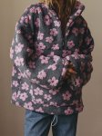 画像8: Floral print fleece jacket with zipper pockets　フリース花柄フラワージップアップジャケットコート (8)