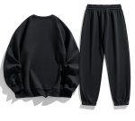 画像4:  Unisex Two-stripe men's crew neck set-up‎  Jacket + Pant ユニセックス 男女兼用 2本ラインメンズ丸首セットアップ 上下 (4)