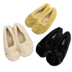 画像1: Women's Fluffy fur flat pumps　フワフワファー フラット パンプス シューズ  (1)