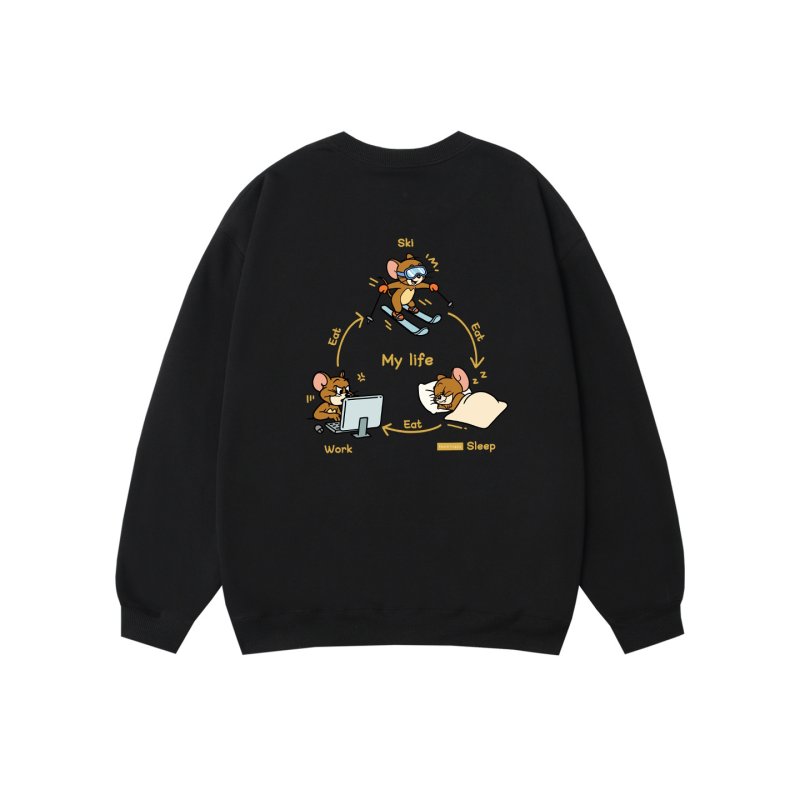 画像3: 3-point line Tom and Jerry print  Sweat　 ユニセックス メンズ 男女兼用 3点ライントム＆ジェリープリント スウェットトレーナー  (3)