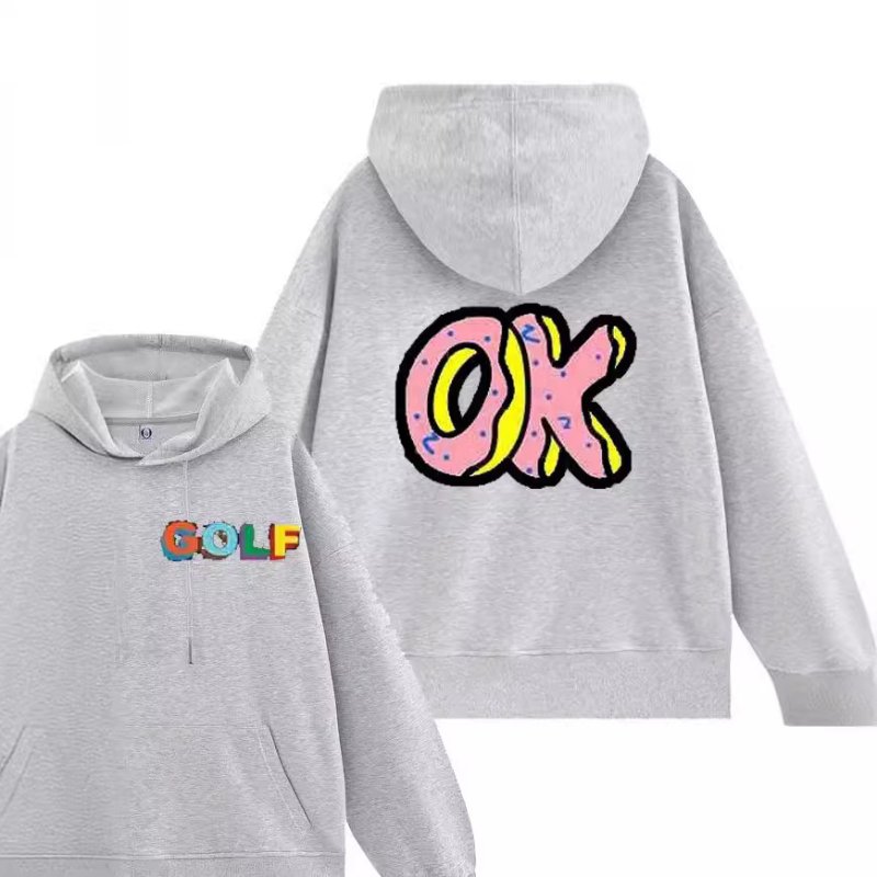 画像1: OK Donuts & Golf Logo print hoodie Sweat　 ユニセックス メンズ 男女兼用 OKドーナツ＆ゴルフロゴプリントフーディ スウェット  (1)
