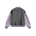 画像5: KK logo emblem embroidery leather sleeves  Stadium jacket　 ユニセックス男女兼用KKレターロゴ刺繍スタジャンスタジアムジャンブルゾン (5)