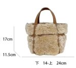 画像7: Fluffy fur and leather tote shoulder bag　フワフワファー＆レザートートショルダーバッグ (7)