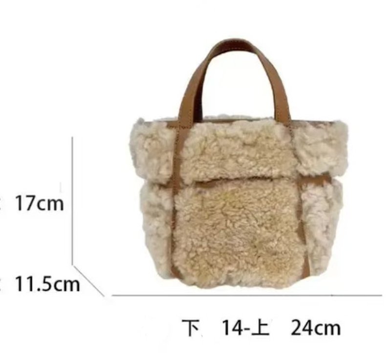 画像7: Fluffy fur and leather tote shoulder bag　フワフワファー＆レザートートショルダーバッグ (7)
