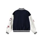 画像7: KK logo emblem embroidery leather sleeves  Stadium jacket　 ユニセックス男女兼用KKレターロゴ刺繍スタジャンスタジアムジャンブルゾン (7)