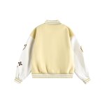 画像6: KK logo emblem embroidery leather sleeves  Stadium jacket　 ユニセックス男女兼用KKレターロゴ刺繍スタジャンスタジアムジャンブルゾン (6)