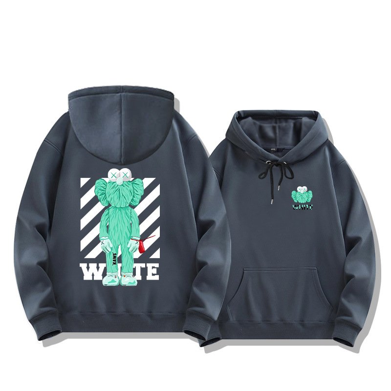 画像9: Unisex Sesame Street Cookie Monster KAWS Print Long sleeves Hoodie 　セサミーストリートクッキーモンスターカウズ プリントフーディ  パーカー  (9)