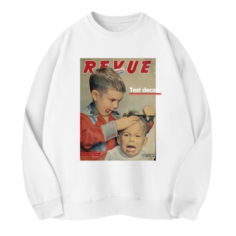 画像2: Unisex REVUE personality oversize printing round neck sweater 男女兼用 フォトプリント スウェット プルオーバー トレーナー (2)