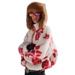 画像3: Maple Leaf double zip fleece jacket coat　メープル花柄フラワーダブルジップアップフリースジャケットコート (3)