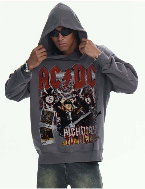 画像5: Unisex ACDC Band Vintage Style Hoodie Long sleeves Hoodie ACDCバンドヴィンテージスタイルフーディ  パーカー バンド (5)