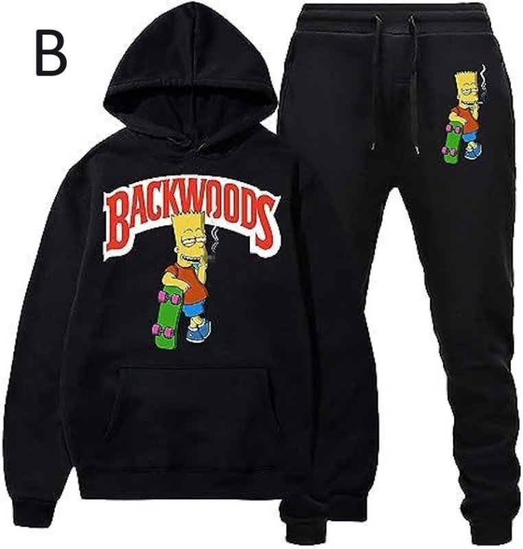 画像3:  Unisex Simpson Backwoods Hoodie and Pants Set　ユニセックス 男女兼用シンプソンバックウッズフーディ＆パンツセットアップ上下 (3)