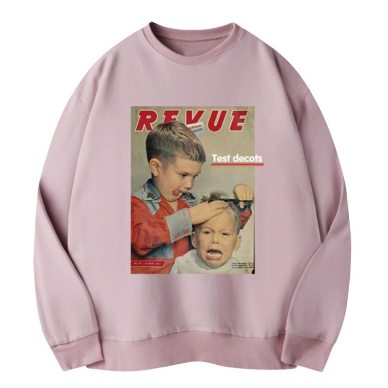画像3: Unisex REVUE personality oversize printing round neck sweater 男女兼用 フォトプリント スウェット プルオーバー トレーナー (3)