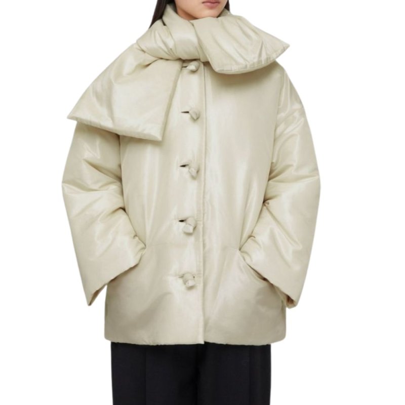 画像1: bow muffler down half coat jacket 　  bowマフラーダウンハーフコートジャケット (1)