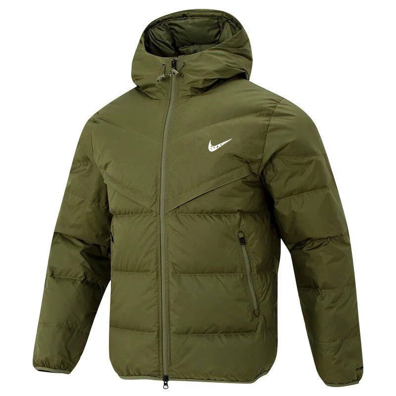 画像3:  Unisex Not Swoosh logo  zip-up Down coat Jacket   ユニセックス 男女兼用 防寒  ロゴフーディダウンコート ジャケット ベンチコート (3)