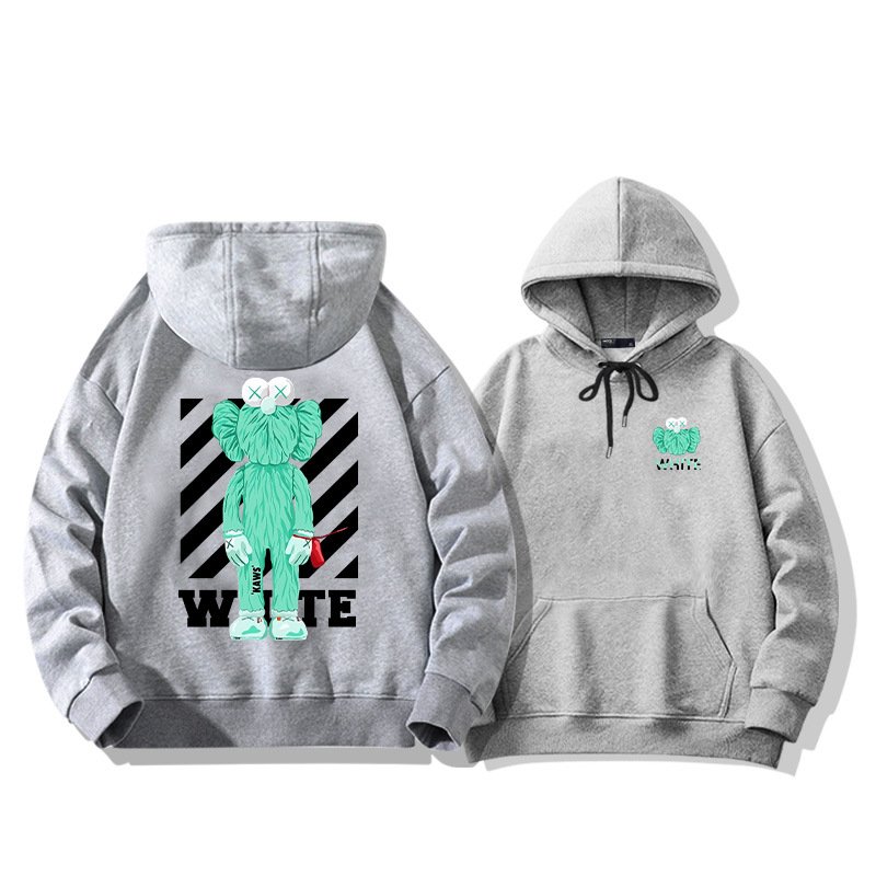 画像5: Unisex Sesame Street Cookie Monster KAWS Print Long sleeves Hoodie 　セサミーストリートクッキーモンスターカウズ プリントフーディ  パーカー  (5)