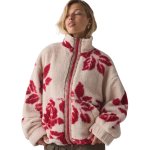 画像1: Maple Leaf double zip fleece jacket coat　メープル花柄フラワーダブルジップアップフリースジャケットコート (1)