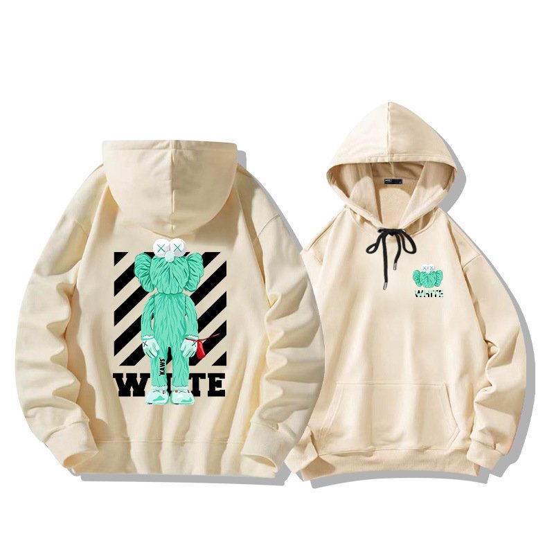 画像1: Unisex Sesame Street Cookie Monster KAWS Print Long sleeves Hoodie 　セサミーストリートクッキーモンスターカウズ プリントフーディ  パーカー  (1)