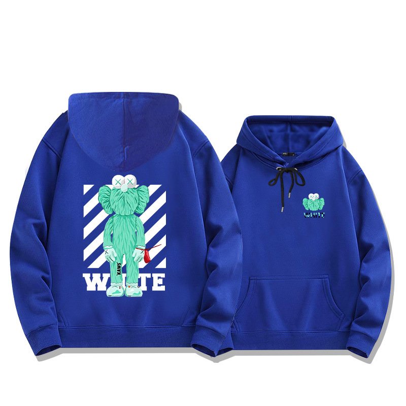 画像4: Unisex Sesame Street Cookie Monster KAWS Print Long sleeves Hoodie 　セサミーストリートクッキーモンスターカウズ プリントフーディ  パーカー  (4)