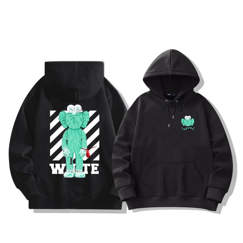 画像2: Unisex Sesame Street Cookie Monster KAWS Print Long sleeves Hoodie 　セサミーストリートクッキーモンスターカウズ プリントフーディ  パーカー  (2)