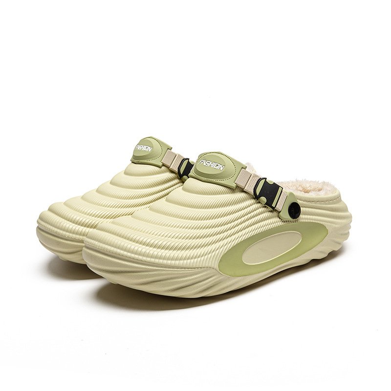 画像2: Unisex Fleece-lined platform sandal slippers shoes   ユニセックス男女兼用フリースファー裏地付き厚底サンダルスリッパシューズ (2)