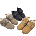 画像4: Unisex Webbing Vamp Strap Snapback Short Boots desert boots　男女兼用ユニセックスシープスキンストラップショートブーツデザートブーツ (4)