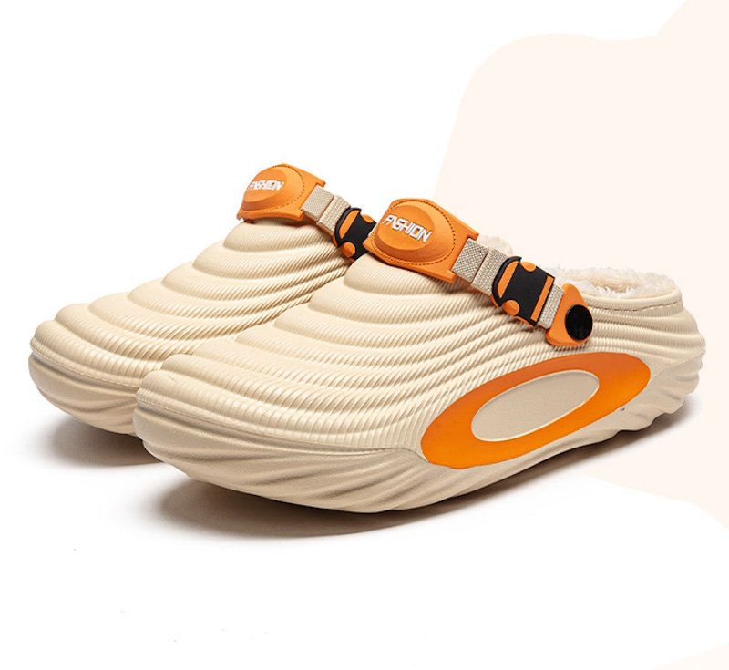 画像1: Unisex Fleece-lined platform sandal slippers shoes   ユニセックス男女兼用フリースファー裏地付き厚底サンダルスリッパシューズ (1)