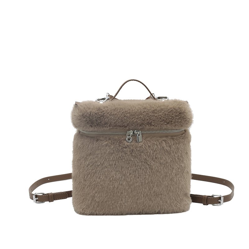 画像2: Fur Square Tote Shoulder Backpack Bag　ファースクエアトートショルダーバックパックバッグ　 (2)