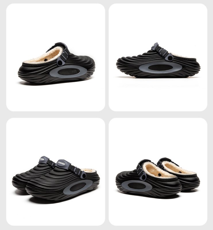 画像7: Unisex Fleece-lined platform sandal slippers shoes   ユニセックス男女兼用フリースファー裏地付き厚底サンダルスリッパシューズ (7)