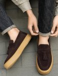 画像4: Tassel leather slip-on loafers Moccasins　 男女兼用 レザータッセルローファー スリッポンモカシンシューズ (4)