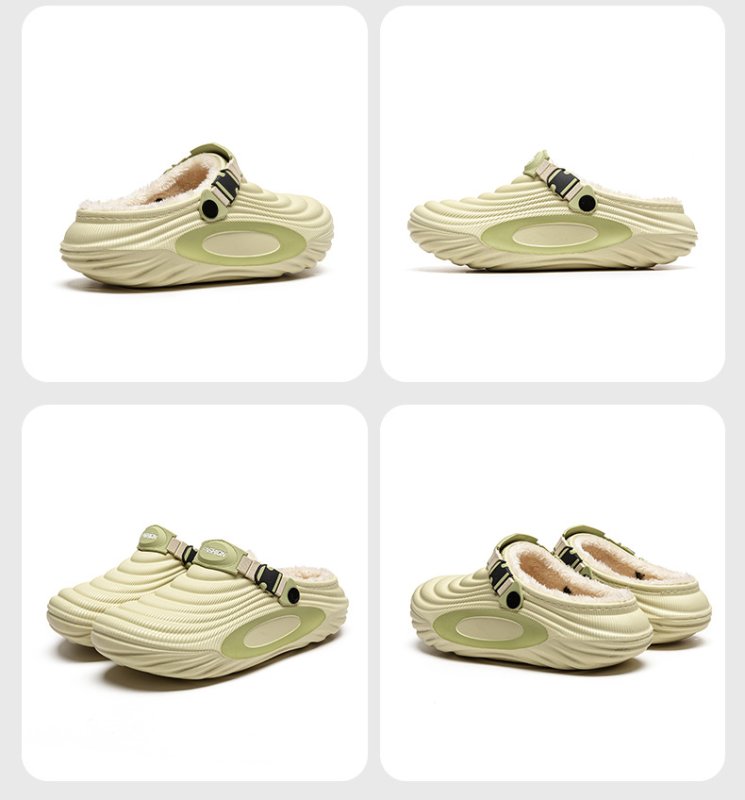 画像6: Unisex Fleece-lined platform sandal slippers shoes   ユニセックス男女兼用フリースファー裏地付き厚底サンダルスリッパシューズ (6)