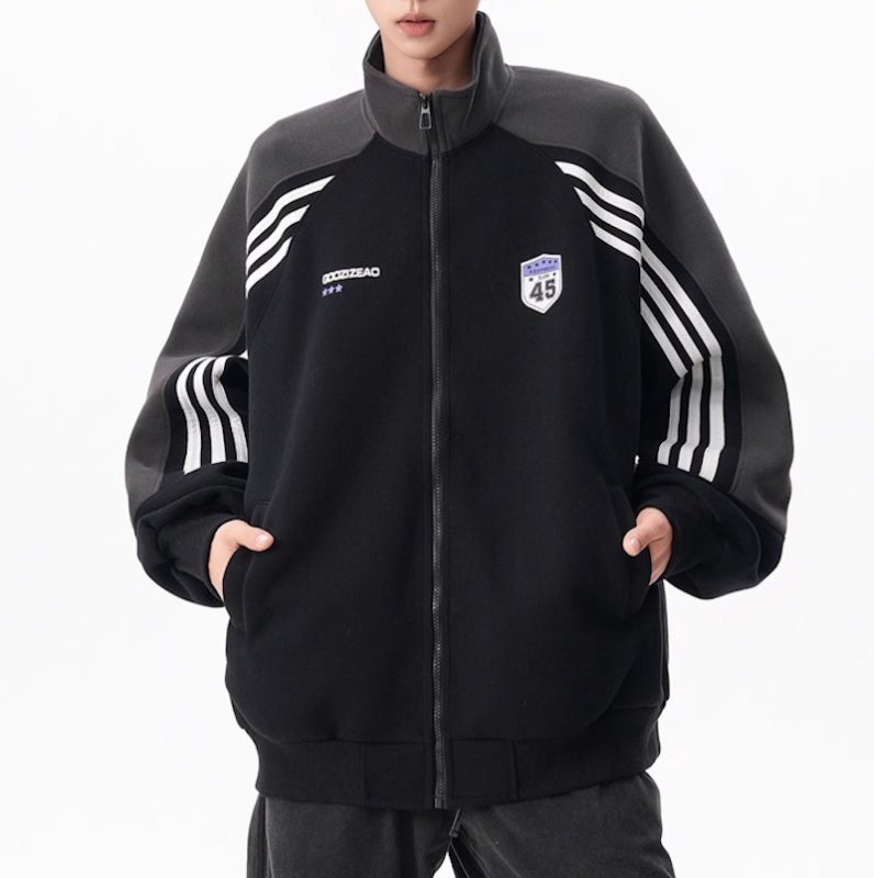 画像5: Unisex Colorblock Zip-Up College Sweat Jacket　ユニセックス男女兼用カラーブロックジップアップカレッジスウェットジャケット (5)