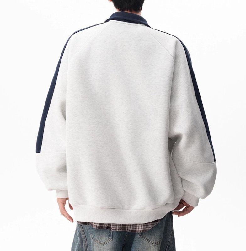 画像4: Unisex Colorblock Zip-Up College Sweat Jacket　ユニセックス男女兼用カラーブロックジップアップカレッジスウェットジャケット (4)