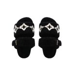 画像2: Unisex Platform fur logo sandal slippers 男女兼用 厚底ファー ＆ロゴ モコモコ サンダル スリッパ  (2)
