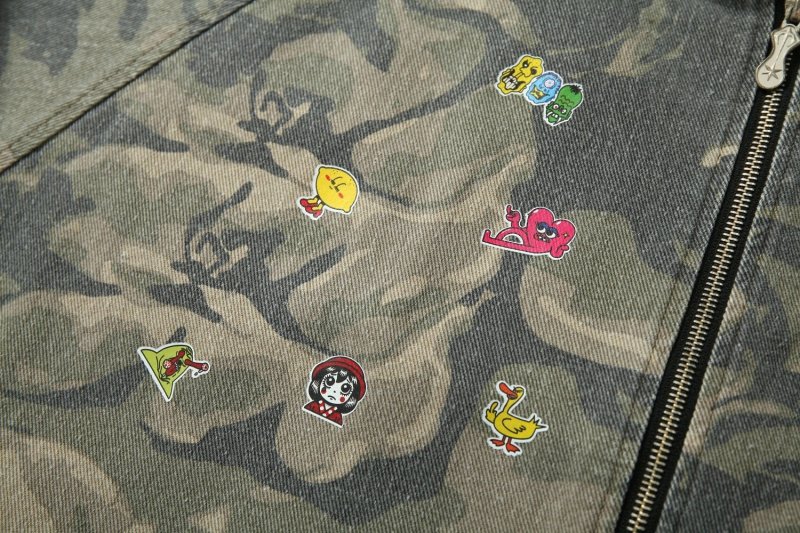 画像7: Mint Cat Stitch Graffiti Camouflage Hoodie Jacket Coat　 ユニセックス男女兼用ミントカモフラージュグラフィックポイントフーディジャケットブルゾン (7)