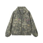 画像2: Mint Cat Stitch Graffiti Camouflage Hoodie Jacket Coat　 ユニセックス男女兼用ミントカモフラージュグラフィックポイントフーディジャケットブルゾン (2)