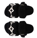 画像5: Unisex Platform fur logo sandal slippers 男女兼用 厚底ファー ＆ロゴ モコモコ サンダル スリッパ  (5)