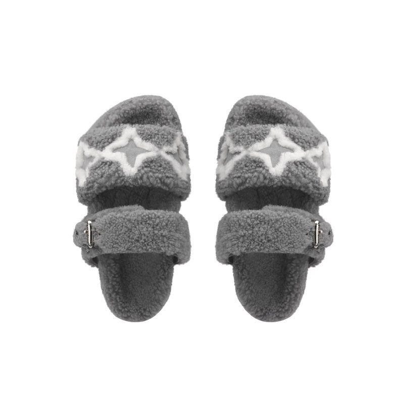 画像3: Unisex Platform fur logo sandal slippers 男女兼用 厚底ファー ＆ロゴ モコモコ サンダル スリッパ  (3)