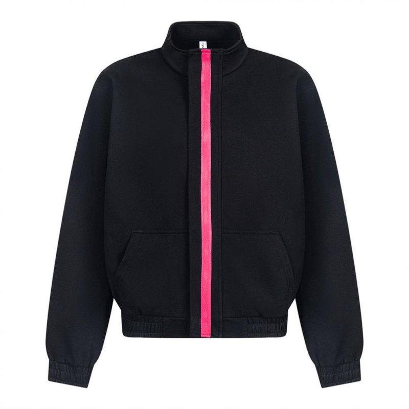 画像6:  Unisex Three Stripes Stand Collar Sweatshirt & PantsJacket + Pant ユニセックス 男女兼用  スタンドカラージバック3ラインジップアップ セットアップ 上下 (6)