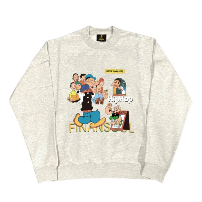 画像3: Unisex Hip Hop Popeye Family Print Round Neck Sweatshirt 男女兼用 プリント スウェット プルオーバー トレーナー (3)